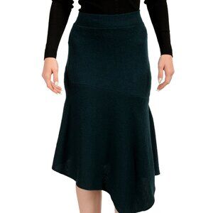 Scuderia Ferrari Women's Emerald Green 100% Wool Asymmetrical Skirt US M IT 42